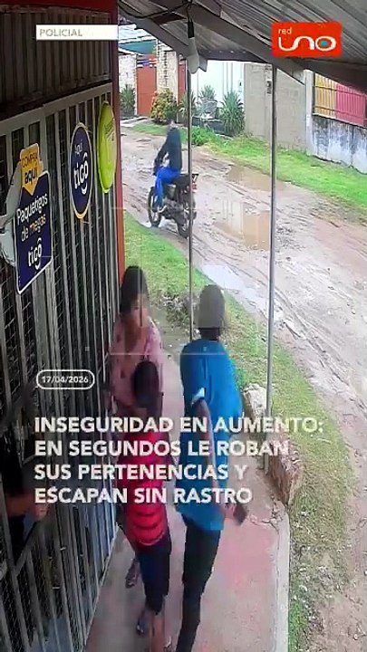 Inseguridad en aumento:En segundos le roban sus pertenencias y  escapan sin rastro