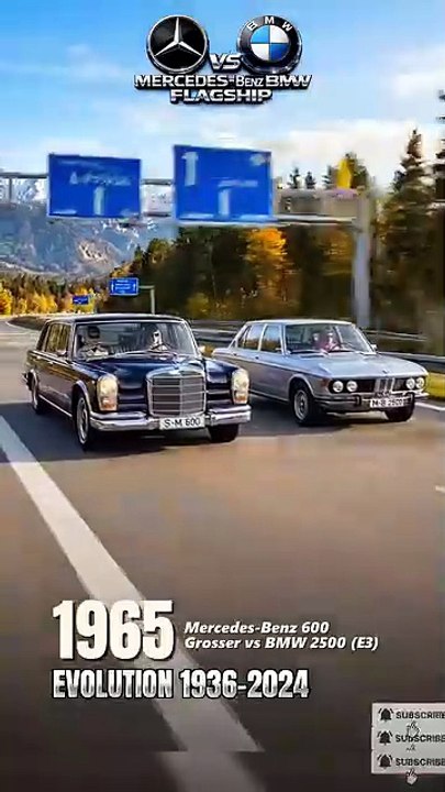 Mercedes S-Class vs BMW 7-series evolution 1936-2024