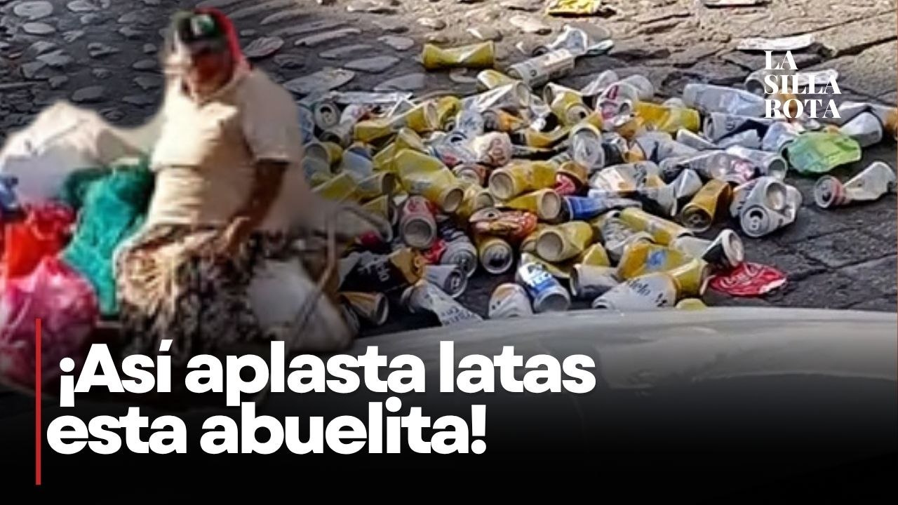 Ingenio mexicano: abuelita usa autos para compactar latas