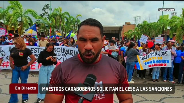 Maestros Bolivarianos de Carabobo marcharon solicitando el cese de las sanciones contra Venezuela