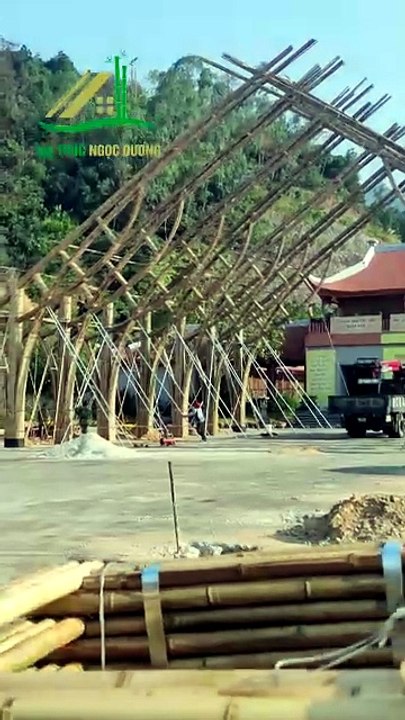 Hành trình dựng khung nhà tre trúc mái vòm lợp mái lá guột tại Hải Phòng - Tre Trúc Ngọc Dương