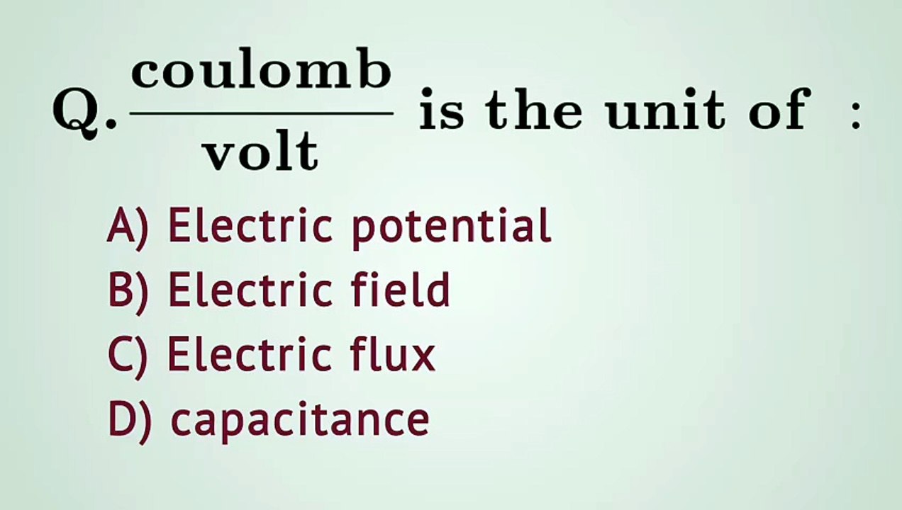 coulomb per volt is the unit of _ coulomb/volt is the unit of _ C/V is the unit of