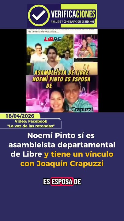 Noemí Pinto sí es asambleísta departamental de Libre y tiene un vínculo con Joaquín Crapuzzi