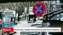 Beyoğlu'nda 5 kişinin yaralandığı dolmuş kazası kamerada