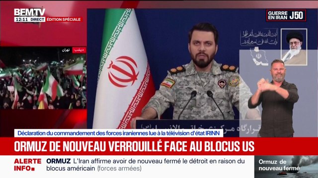 L'Iran assure que le détroit d'Ormuz restera sous contrôle strict tant que les États-Unis ne lèveront pas les restrictions pesant sur liberté de circulation des navires