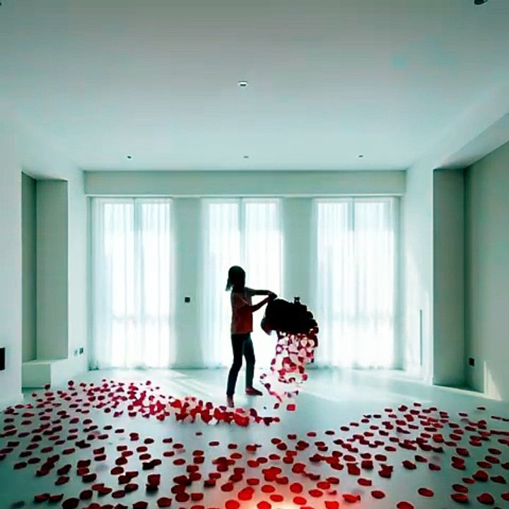 Luxury Red Petals Epoxy Floor Transformation! 🌹✨ | Satisfying AI ArchitectureModern Luxury Transformation & Satisfying Architec