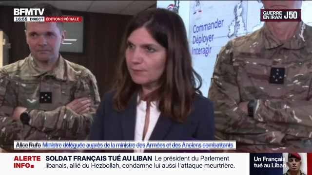 Soldat français tué au Liban: La France n'est pas belligérante dans la région , rappelle Alice Rufo, ministre déléguée aux Armées