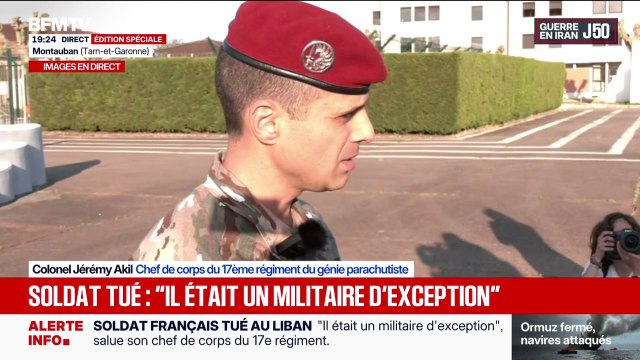 Il était un militaire d'exception : le chef du régiment du soldat français tué au Liban annonce un hommage dans les prochains jours