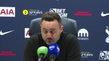 Spurs manager Roberto De Zerbi reacts to their 2-2 draw at home to Brighton