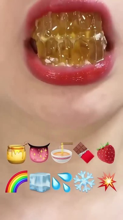 asmr EMOJI FOOD eating sounds(sped up)