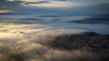 İstanbul'da etkili olan sis havadan görüntülendi