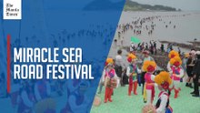 Tourists and locals gather to take part in the Miracle Sea Road Festival