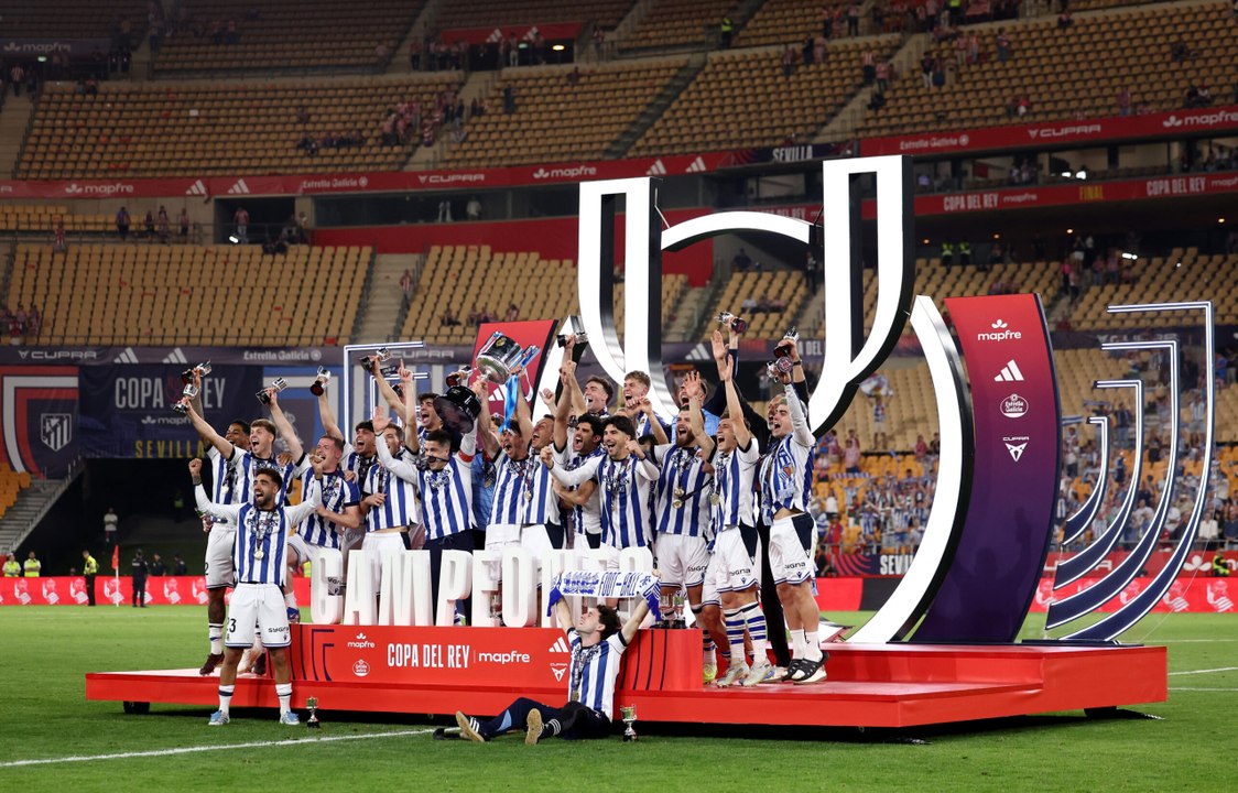 Copa del Rey, trionfo Real Sociedad: la gioia dopo il rigore decisivo di Marin