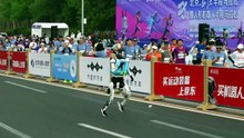 Robots humanoides compiten en la media maratón de Pekín