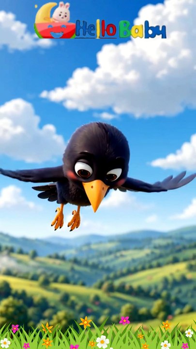 Thirsty Crow Story Rhyme 🐦💧 | Clever Crow Moral Story for Kids | Kids Learning #reels