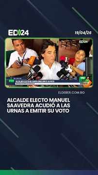 Alcalde electo Manuel Saavedra acudió a las urnas a emitir su voto