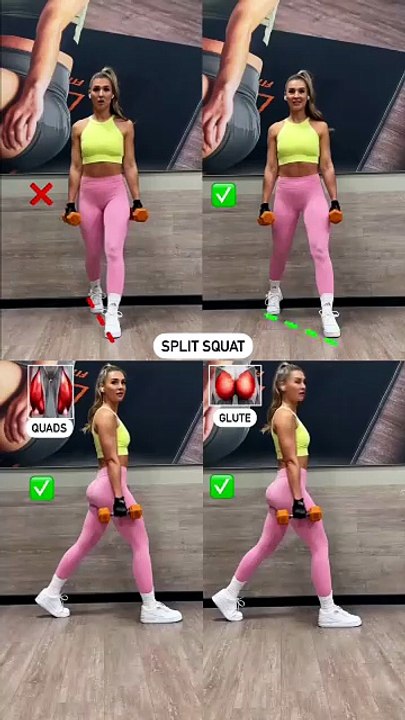 Glutes vs Quads 💯: Split Squats Wrong ❎ vs. Correct ✅