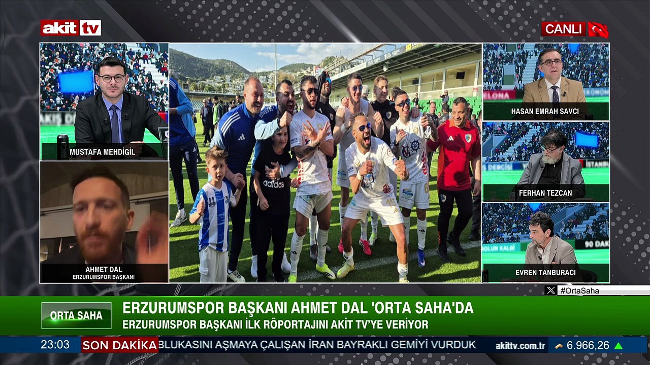 Şampiyon olup Süper Lig'e yükselmiş olan Erzurumspor'un Başkanı Ahmet Dal, Orta Saha Programı'na Canlı Bağlandı!