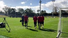 Newcastle Jets: celebrate Premiers Plate at training