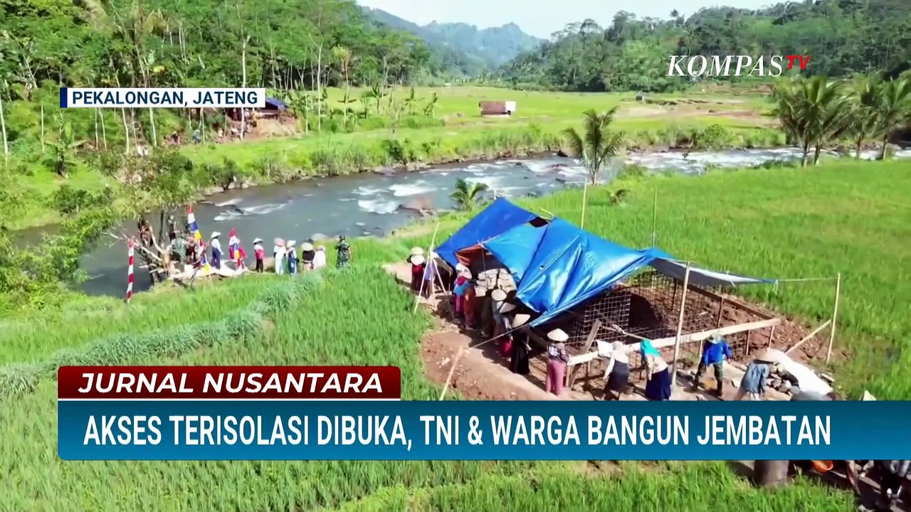 TNI & Warga Gotong Royong Bangun Jembatan Gantung di Pekalongan, Jadi Akses Penghubung Antar Desa