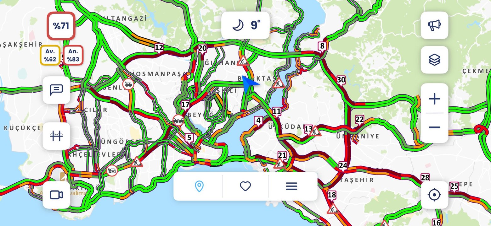 İstanbul'da haftanın ilk iş gününde trafik yoğunluğu