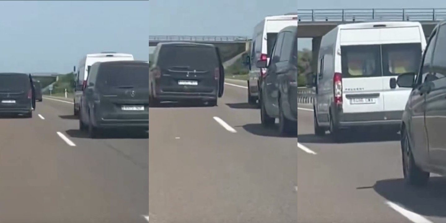 ¡Pánico en la carretera! Tres furgonetas de fanáticos de la Real Sociedad intentan mandar a la cuneta a una autocaravana por llevar la bandera de España