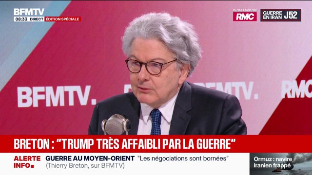 Les marchés ne sont pas affolés, ils misent sur un accord , affirme l'ancien ministre de l’Économie Thierry Breton à propos de la guerre au Moyen-Orient