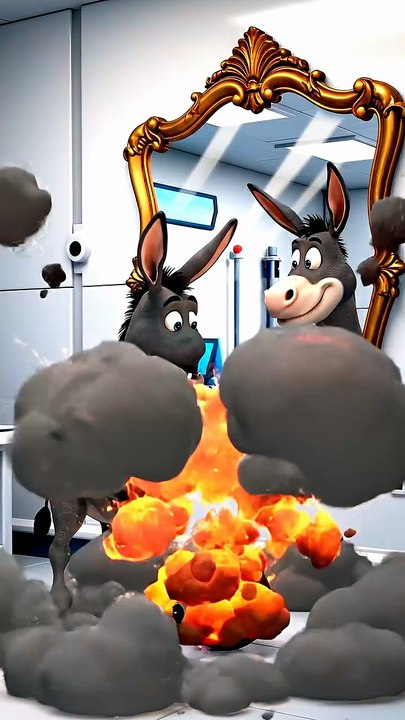 Never trust your own reflection! 😭 (Cartoon Physics) #donalddonkey