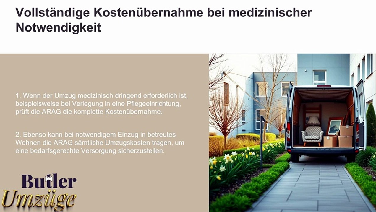 Umzugskosten, Zuschüssen ARAG & Butler Umzüge GmbH