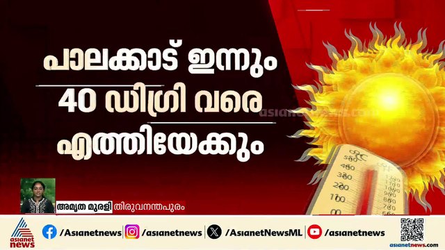 പാലക്കാട് ചൂട് 40 ഡി​ഗ്രി സെൽഷ്യസിലേക്ക്; കേരളത്തിൽ കൊടുംചൂട് തുടരുന്നു