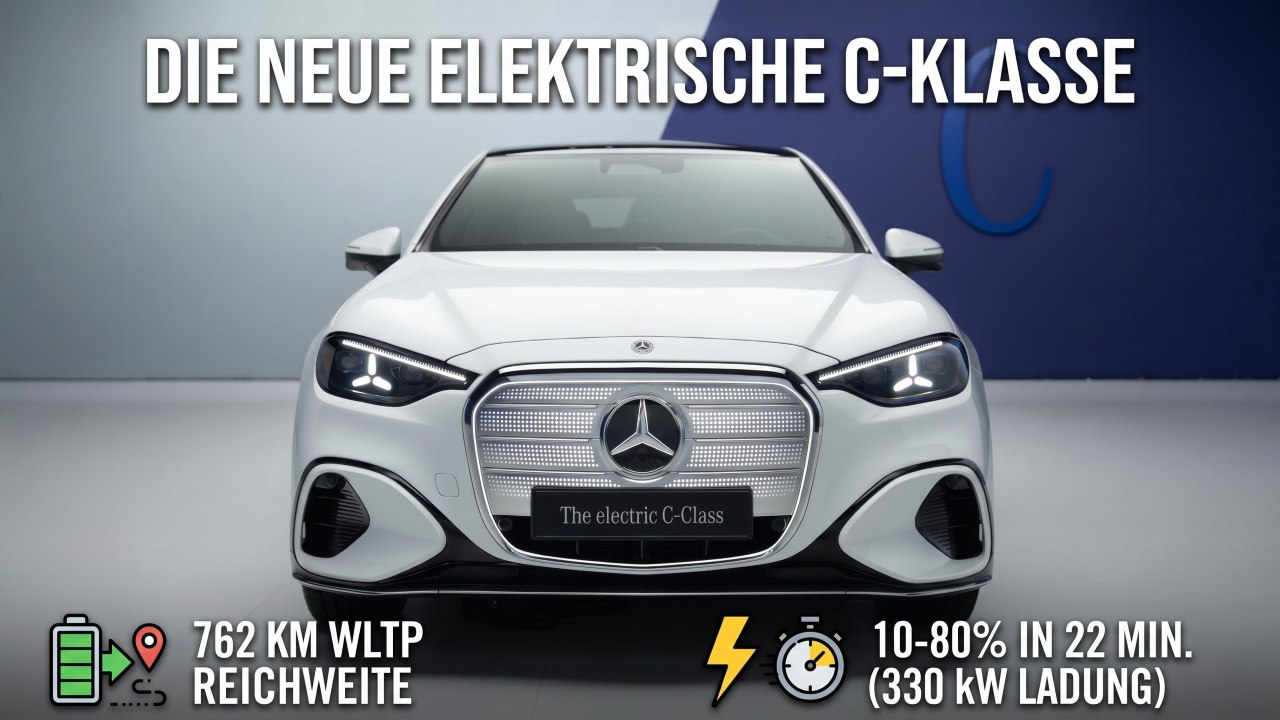 Mercedes C 400 4Matic EQ Opalite White: 762 km Reichweite!