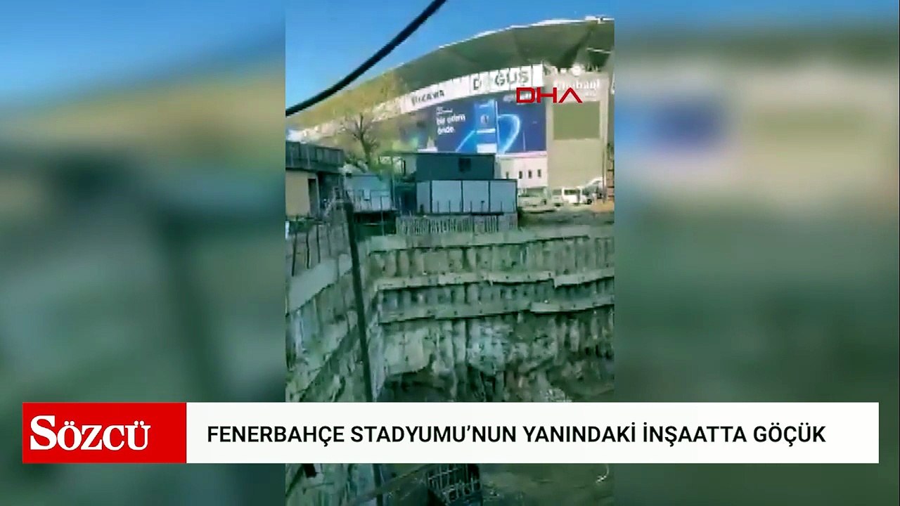 Fenerbahçe Stadyumu'nun yanındaki inşaat duvarının çökme anı kamerada