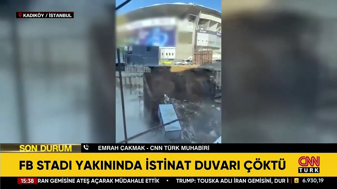 Fenerbahçe Stadyumu'nun yakınında istinat duvarı çöktü