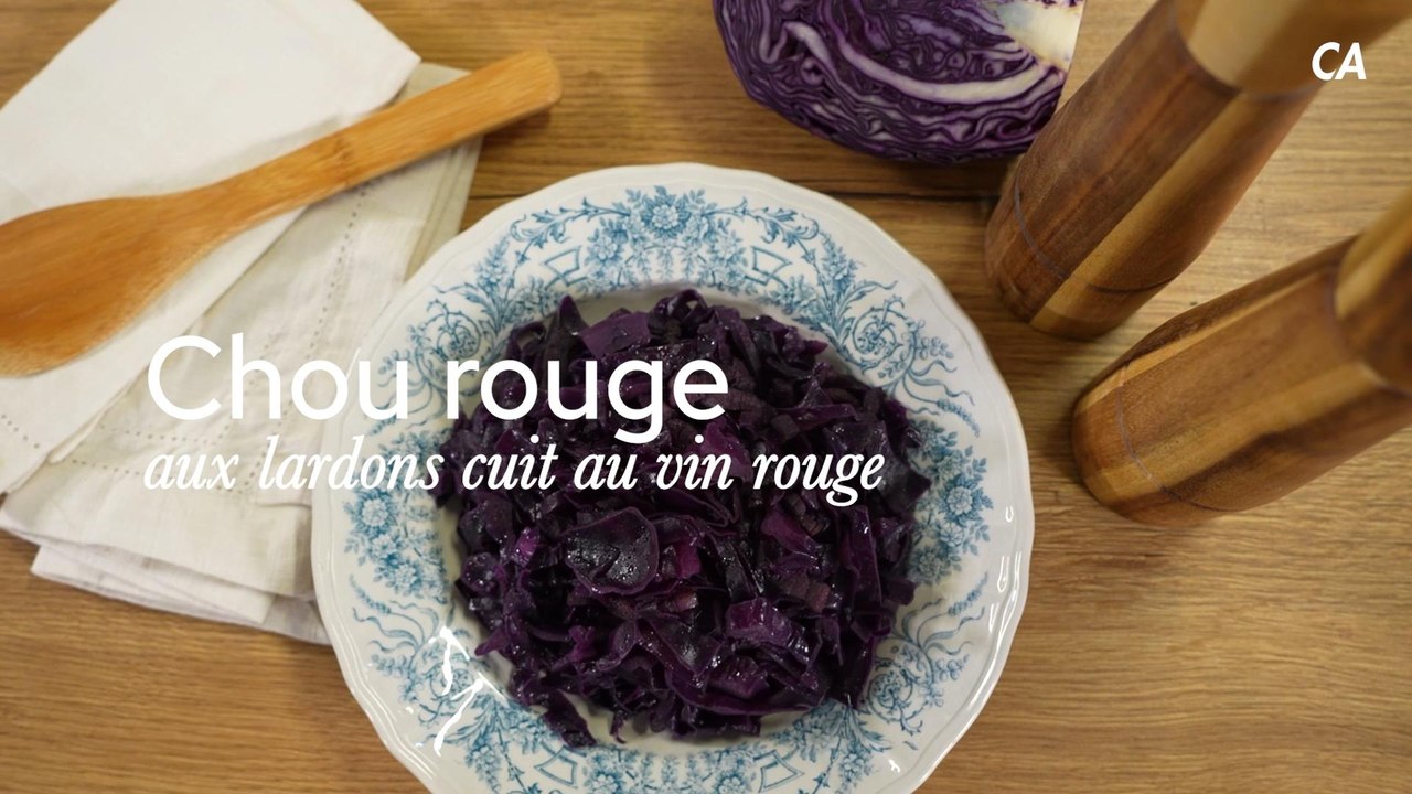 chou rouge aux lardons cuit au vin rouge