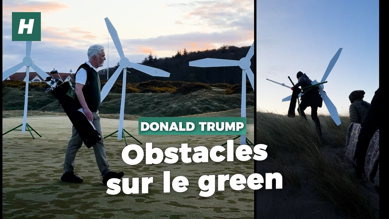 En Écosse, des militants écologistes installent des éoliennes dans le golf de Trump