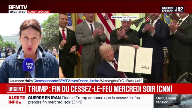 Guerre au Moyen-Orient: Donald Trump affirme que le cessez-le-feu avec l'Iran sera terminé mercredi soir