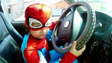 Real Life Baby  Spiderman McDonalds Drive Thru_Малыш Человек паук  уехал на машине в Макдональдс