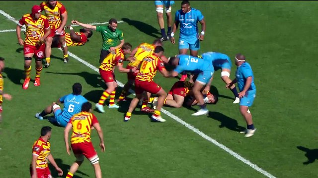TOP 14 - Essai de Peceli YATO (USAP) - Montpellier Hérault Rugby - USA Perpignan