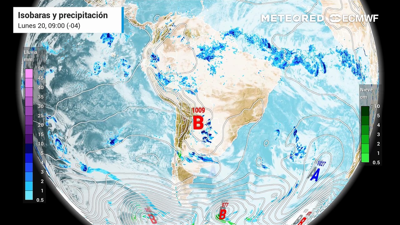 Altas presiones se instalan sobre el centro y sur de Chile. Los frentes tendrán pocas opciones para avanzar