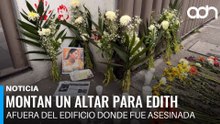 Montan un altar para Edith afuera del edificio donde fue asesinada