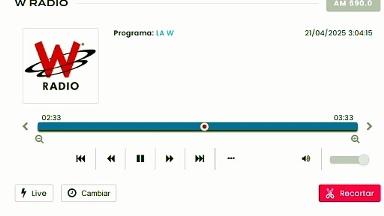 Anuncio de la muerte del papa Francisco en W Radio (abril 21 2025)