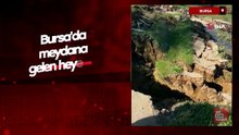 Bursa'da meydana gelen heyelan yolu parçalara ayırdı