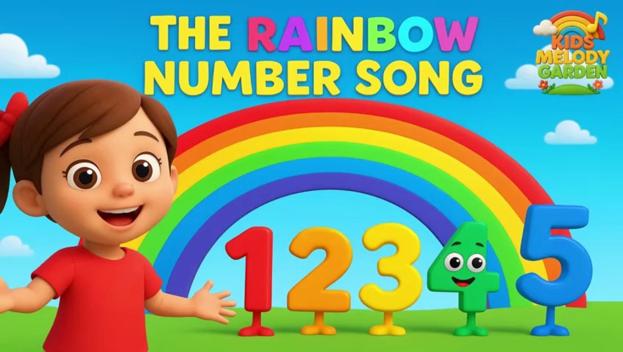 The Rainbow Number Song 🌈🔢 | Learn Numbers with Colors | Fun Counting Song for Kids | Kids Melody Garden
