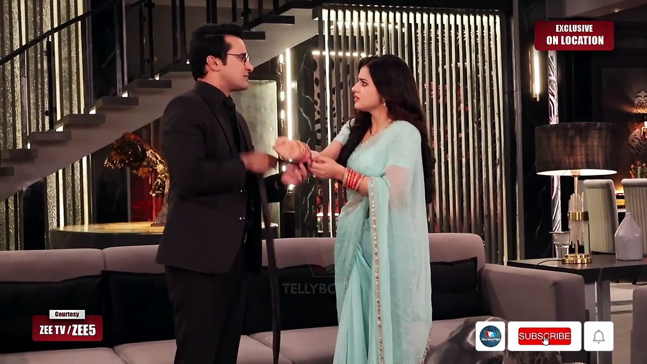 Lakshmi Niwas On Location Today Episode _ Raj ties Bhumi’s hands and takes her into his room