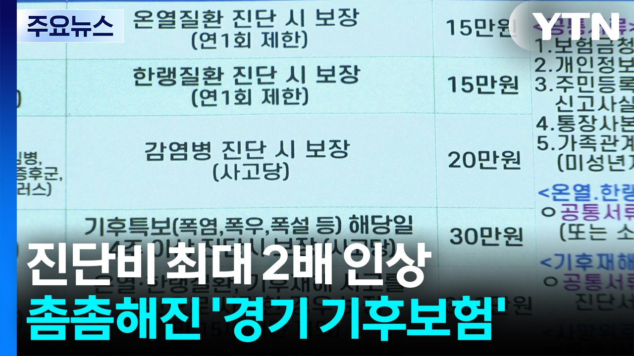 진단비 최대 2배 인상...더 촘촘해진 '경기 기후보험' / YTN