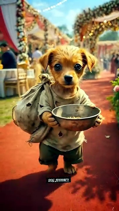 This puppy 🐕 didn't have money 💸 to buy foods for his family so, rich man made him sad 😢😭