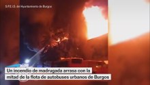Un incendio arrasa en Burgos con 39 de sus autobuses urbanos