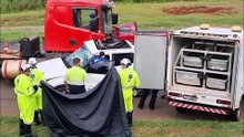 Polícia Científica recolhe o corpo de menina de 7 anos vítima de tragédia na BR-277