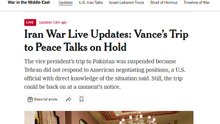 NYT "밴스 미 부통령 종전협상 방문 일정 보류" / YTN