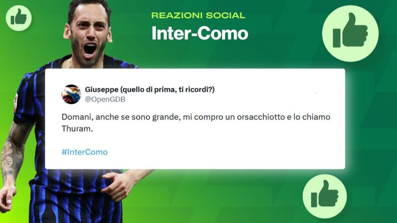 Inter-Como, le reazioni social: "Pazza Inter!"....